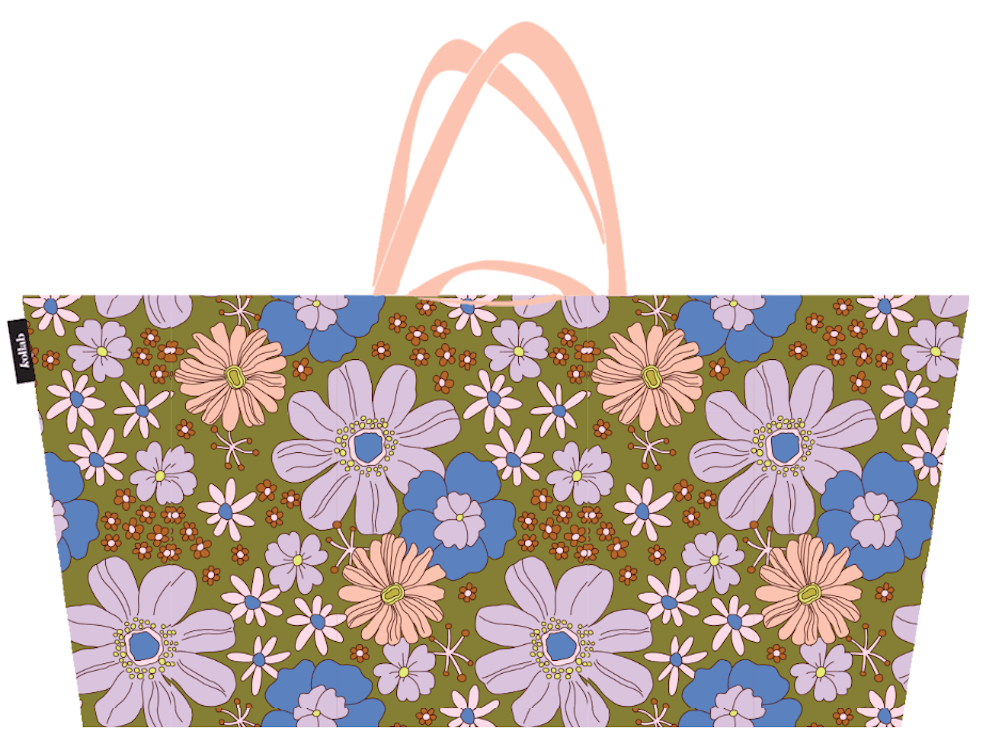 Beach Bag Blue Flowers - Kollab USA