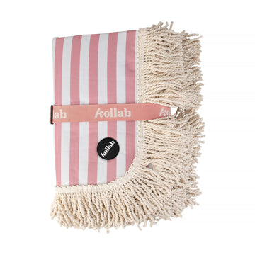 Fringed Medium Picnic Mat Rose Stripe - Kollab USA