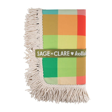 Fringed Medium Picnic Mat Sage x Clare & Kollab Aida - Kollab USA