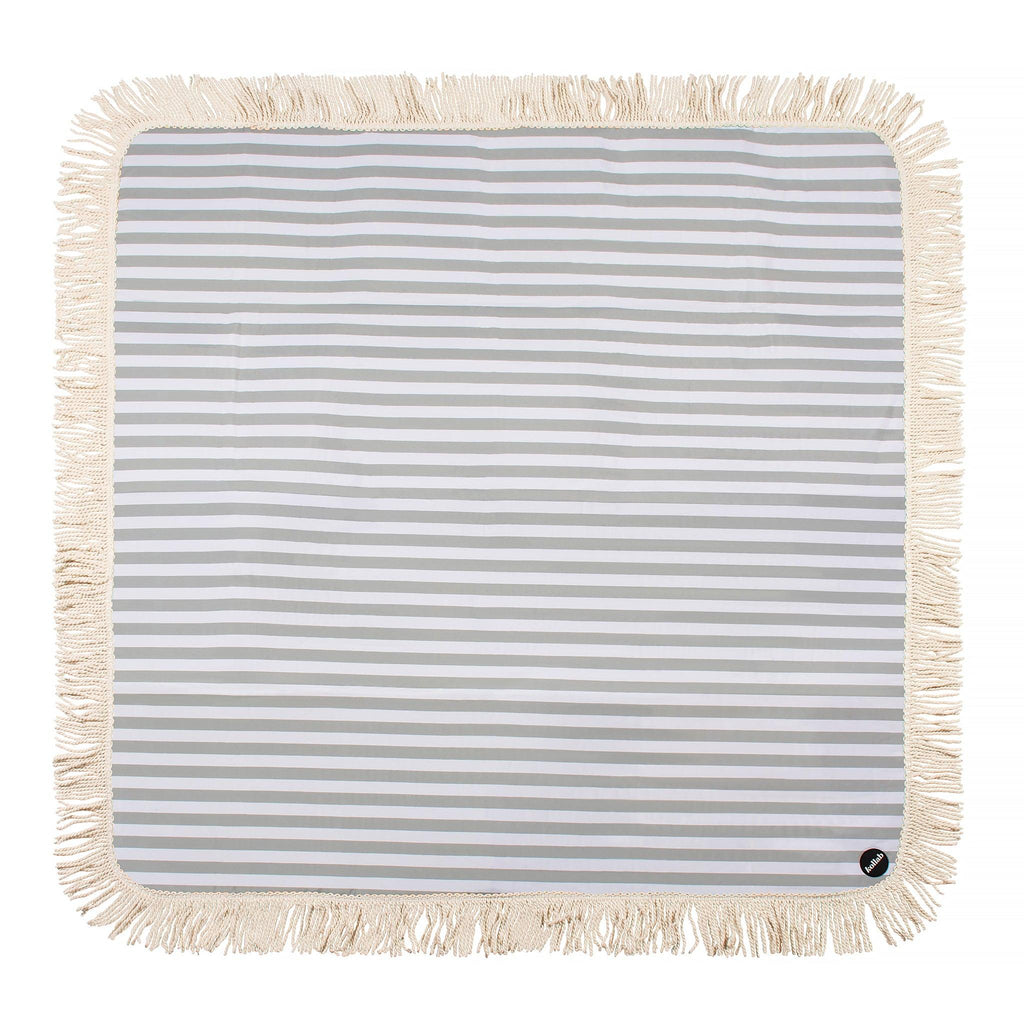 Fringed Picnic mat 1.4x1.4m Sage Stripe - Kollab USA