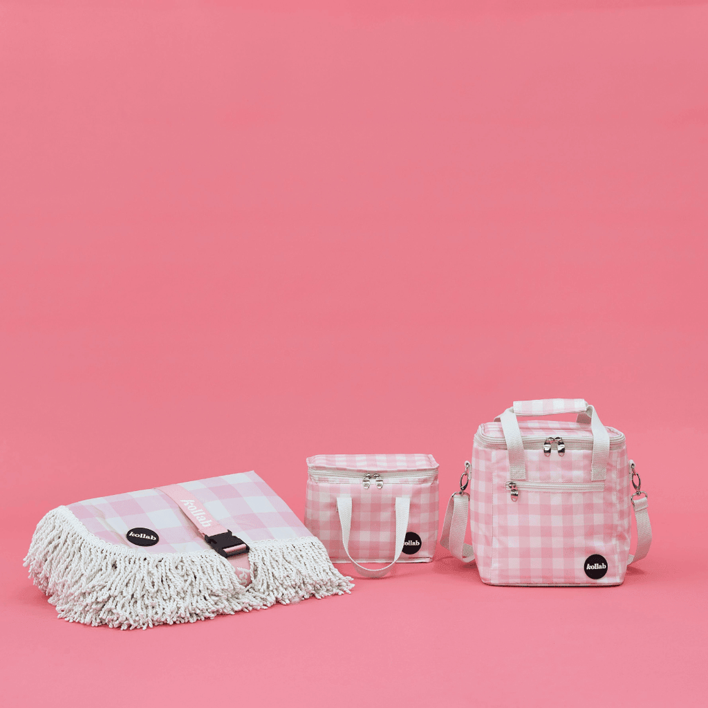 Mini Cooler Candy Pink Check - Kollab USA