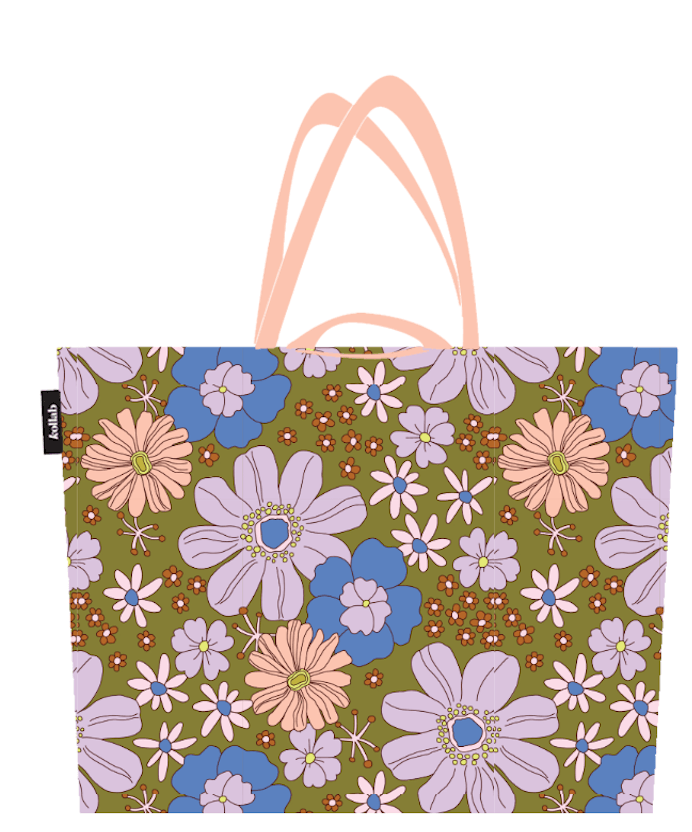 Shopper Tote Blue Flowers - Kollab USA