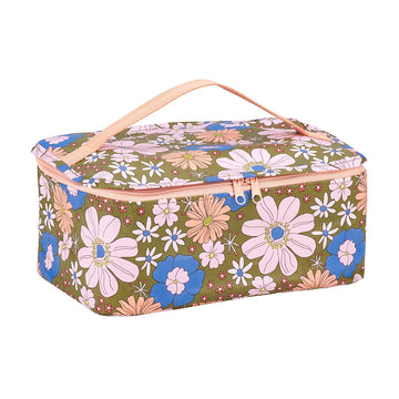 Toiletry Stash Bag Blue Flowers - Kollab USA