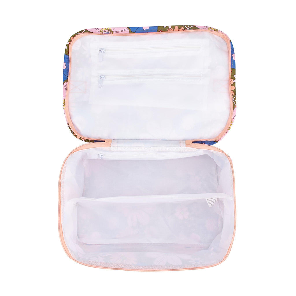 Toiletry Stash Bag Blue Flowers - Kollab USA