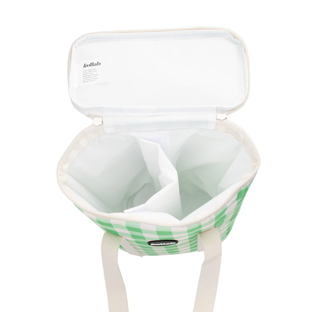 Wine Cooler Bag Kelly Green Check - Kollab USA