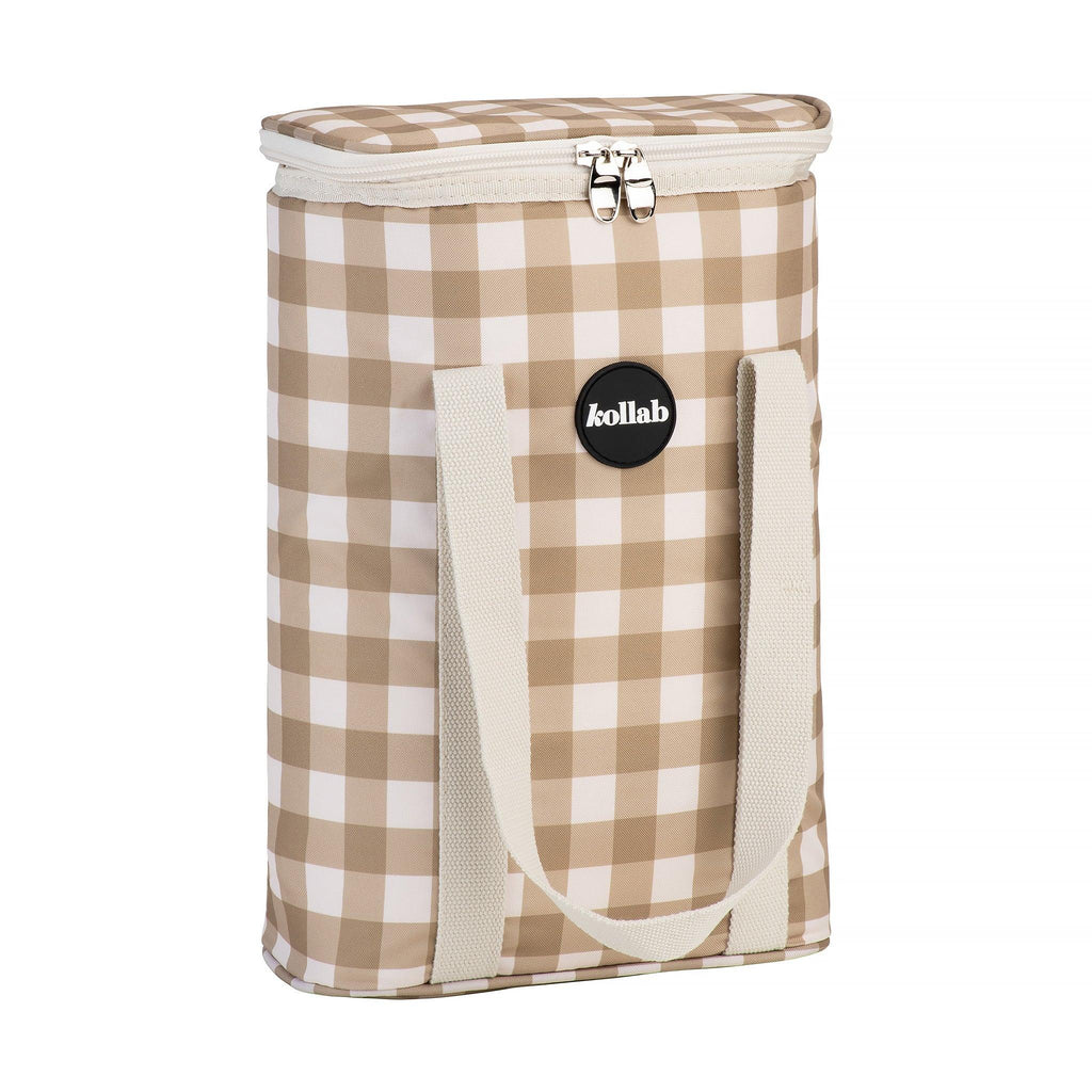 Wine Cooler Bag Olive Check - Kollab USA